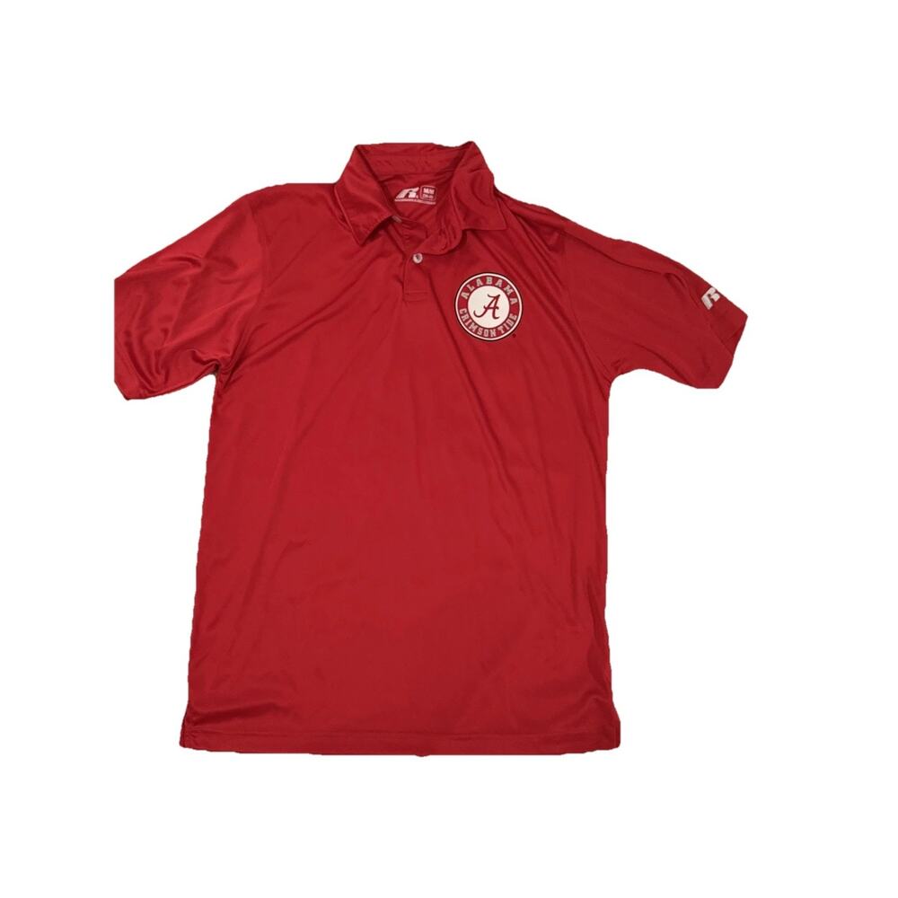 Alabama Crimson Tide Golf Polo Shirt Mens M Red Short Sleeve Russell Performance